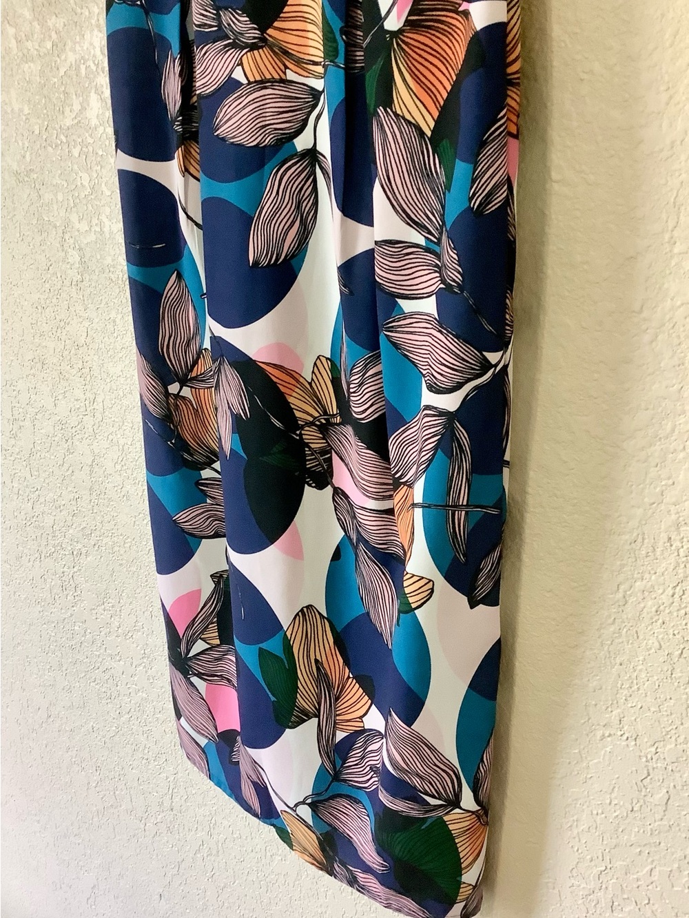 ASOS Blue and Pink Floral Midi Sheath Dress - Picture 3 of 4